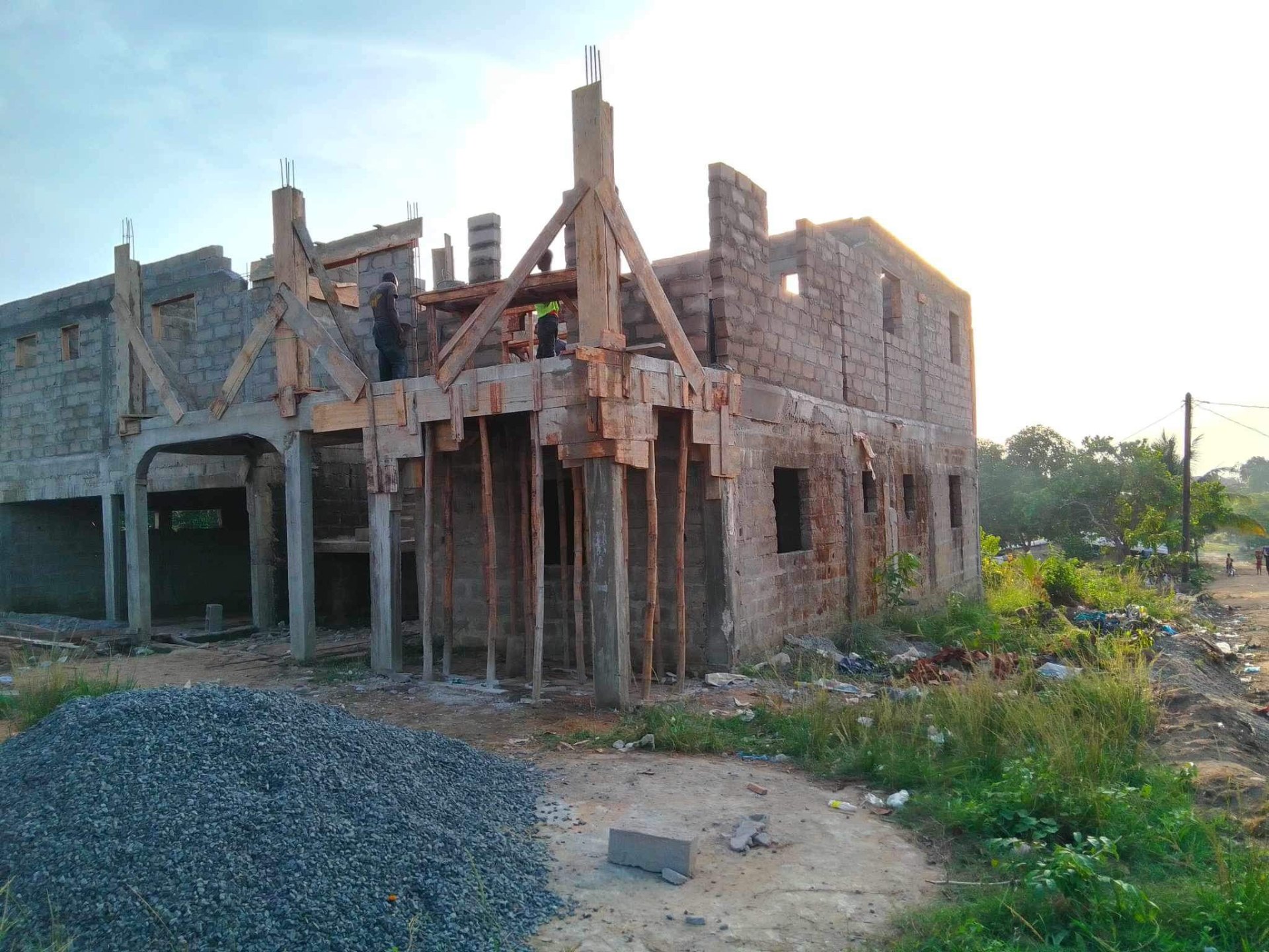Supreme Royal crew working on second-story formwork