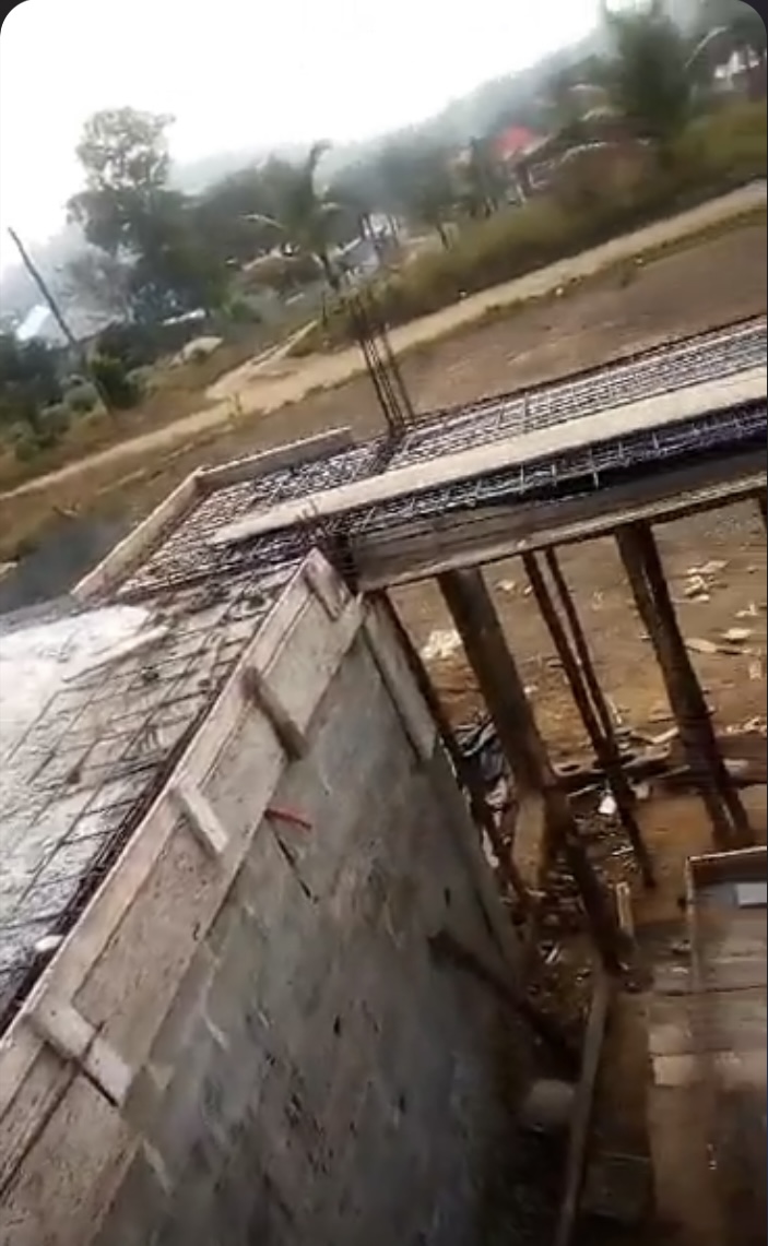 Rebar and concrete beam work for new structure